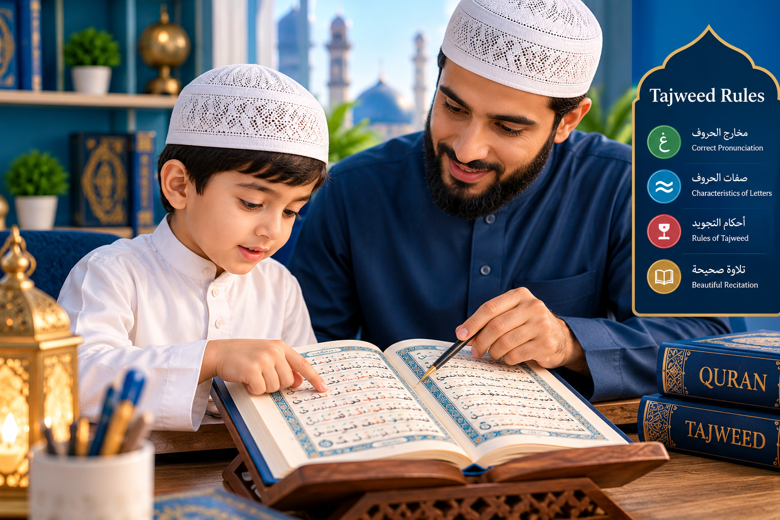 Quran with Tajweed learning